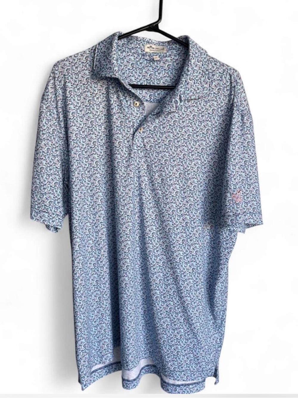 Peter Millar Blue Golf Polo Red Rock County Club Embroidered.